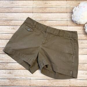 LOFT Twill Chino Shorts Olive Green Size 2